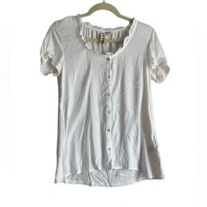 ANTHROPOLOGIE DOLAN BUTTON DOWN PUFF SLEEVE TOP